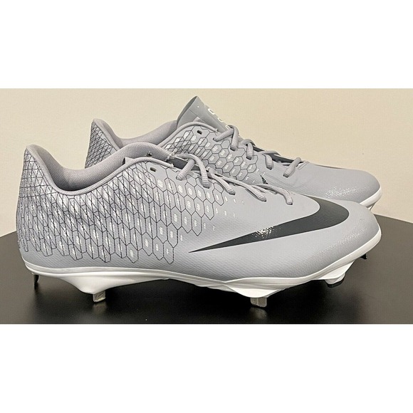 Men\'s 14 Nike Lunar Vapor Ultrafly Elite 2 Metal Baseball Cleats Grey AO7946-002 main image 4